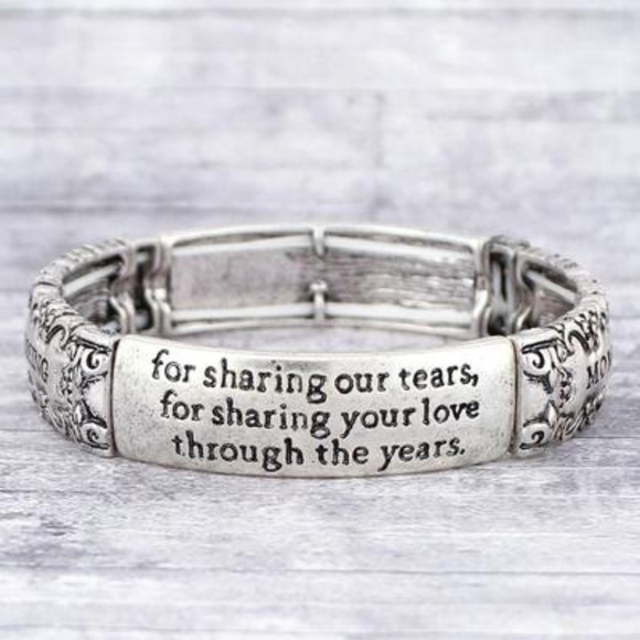 NWT Burnished Silvertone "Mom's Blessing" Bracelet - Picture 3 of 3